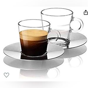 NIB Nespresso 2 View Espresso Cups and Saucers
